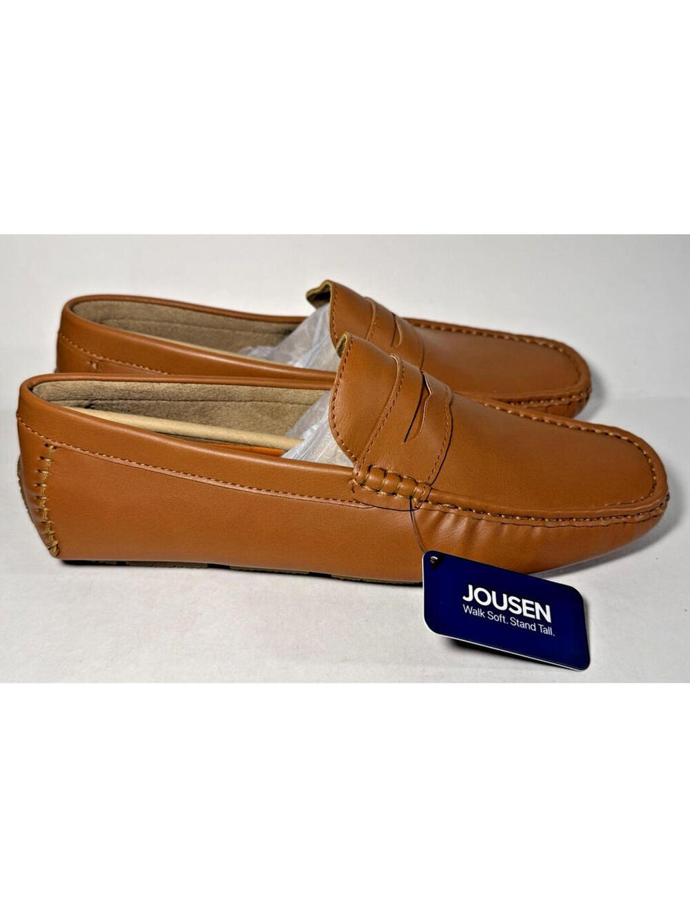 JOUSEN Loafers Casual Soft Penny Boat Shoes Brown AMY802A